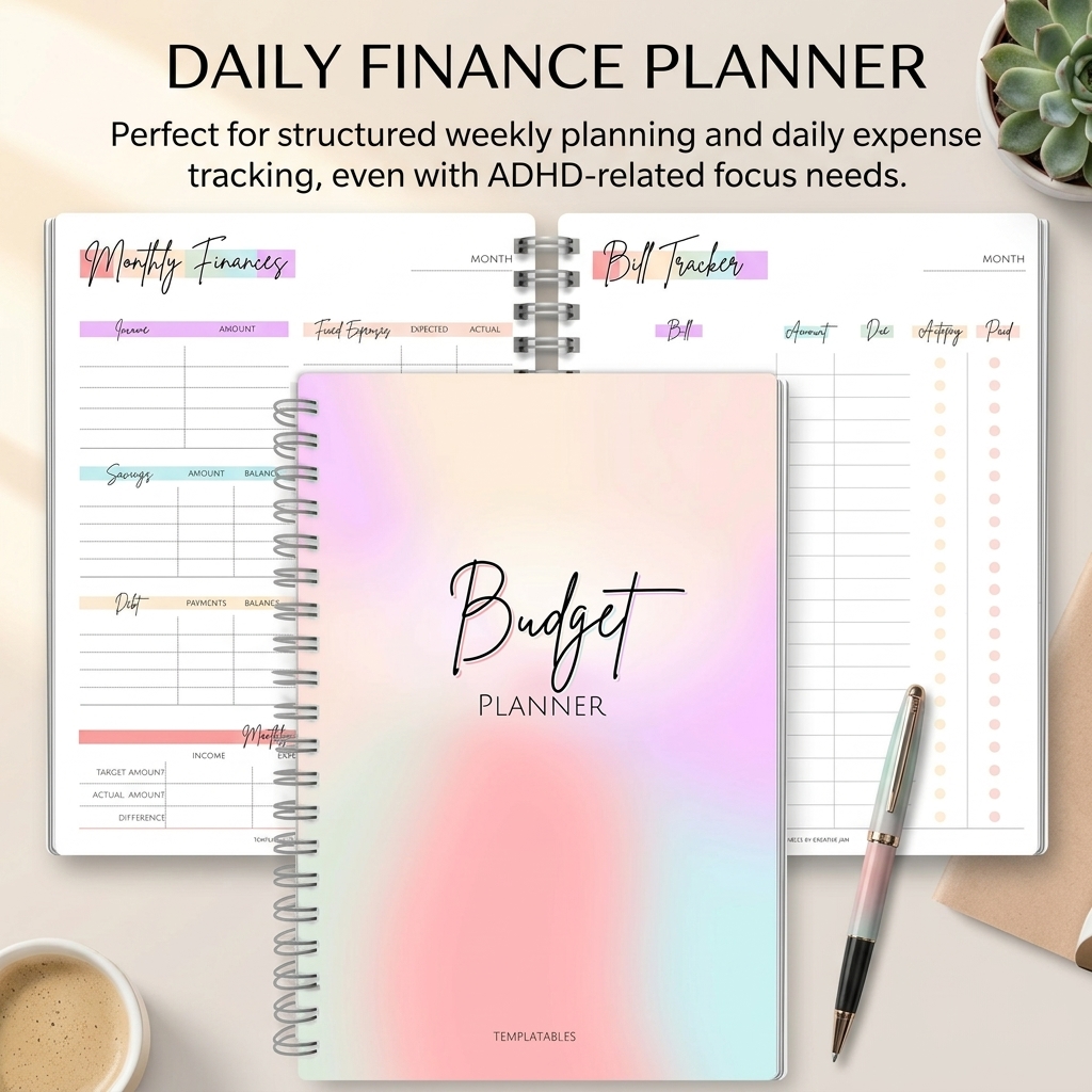 Planner Weekly Budget - دفتر ملاحظات يومي للمدخلات والنفقات، مخطط
