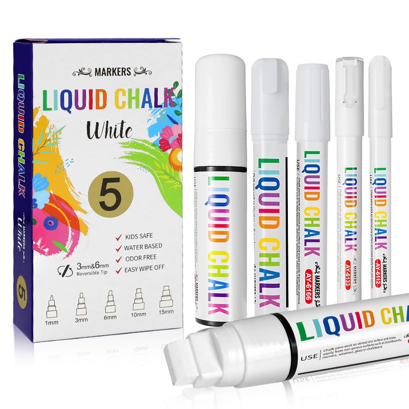 Correction Fluid White - 5 قطع/مجموعة علامات الطباشير البيضاء علامات
