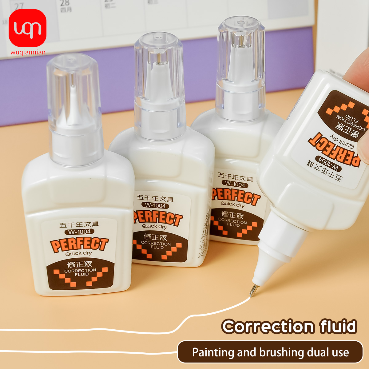 Correction Fluid White - WQN-3/6/12PCS18ml تصحيح السائل المحمولة طالب التجفيف
