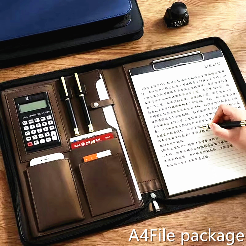 Portfolio Folder Zip - حافظة مستندات من جلد البولي يوريثان
