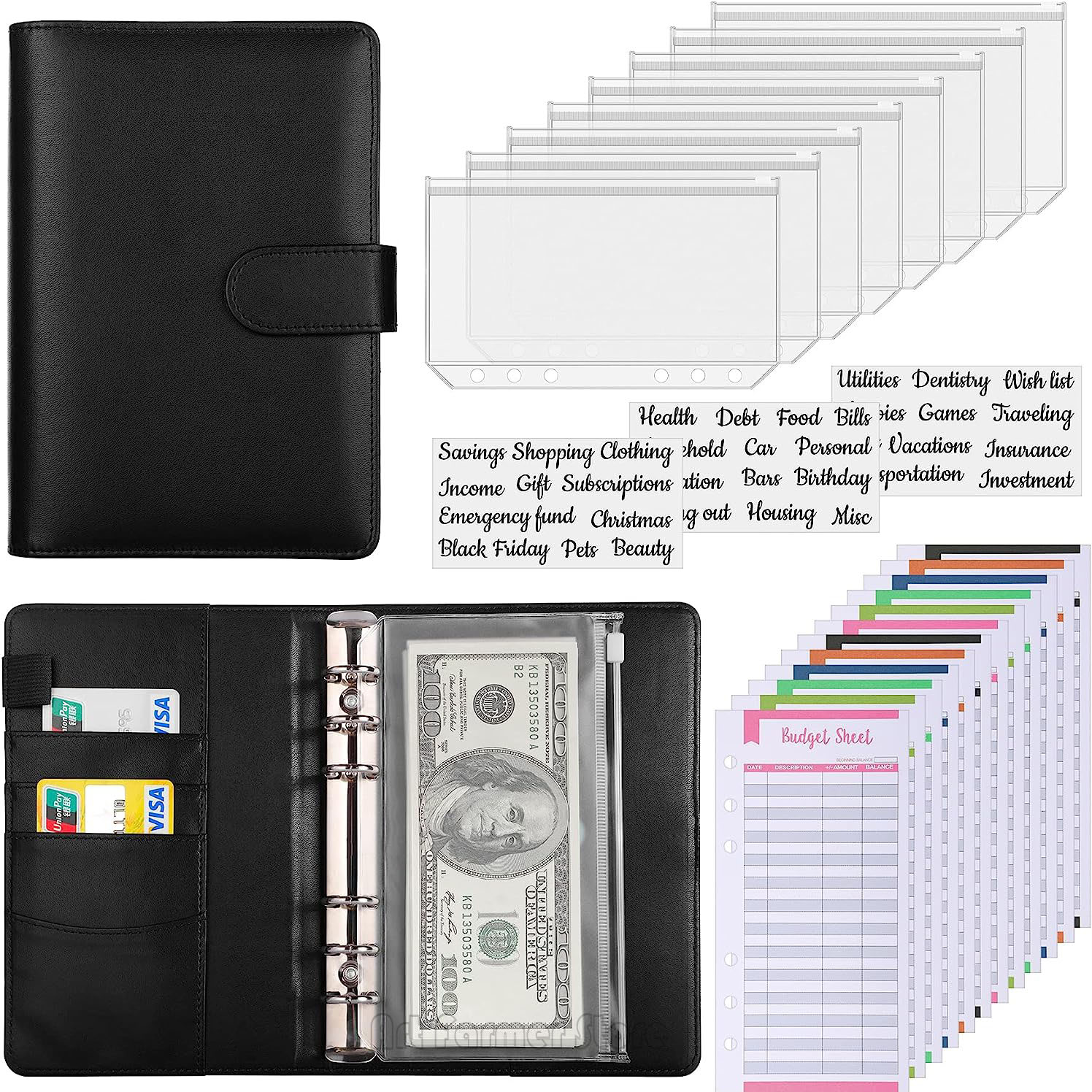 حافظة ميزانية A6 مع مغلف نقدي، - مراجعة Planner Weekly Budget وسعره