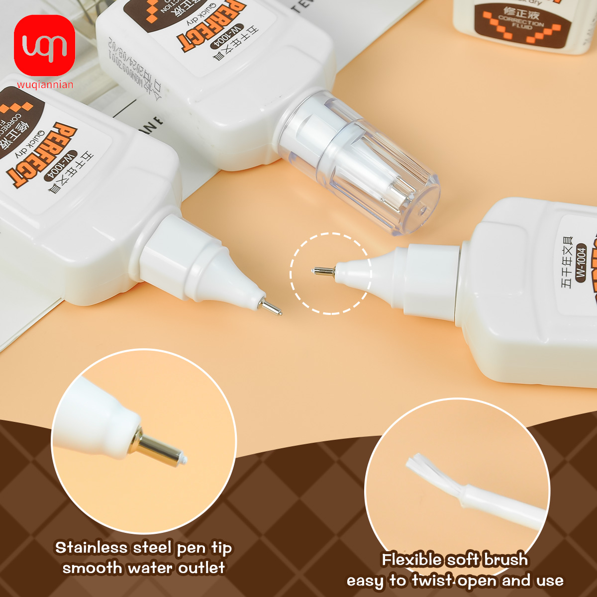 WQN-3/6/12PCS18ml تصحيح السائل - مراجعة Correction Fluid White وسعره