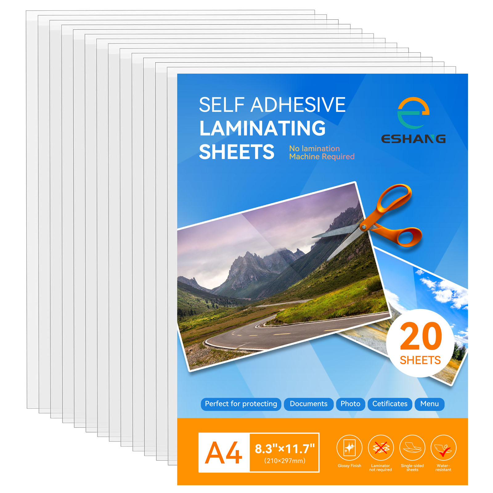 20 ورقة من ESHANG، أكياس لاصقة - مراجعة Document Laminator Pouch وسعره