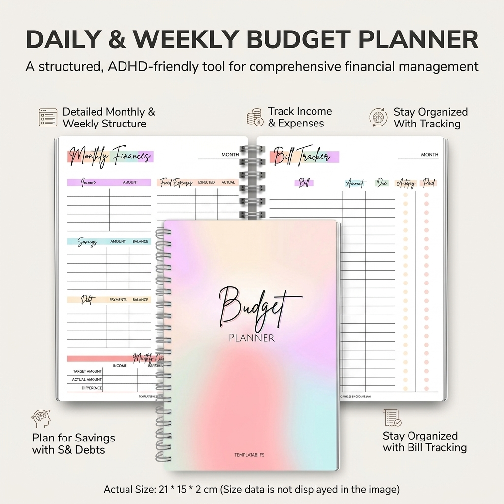 دفتر يومي لتتبع الدخل والنفقات - مراجعة Planner Weekly Budget وسعره