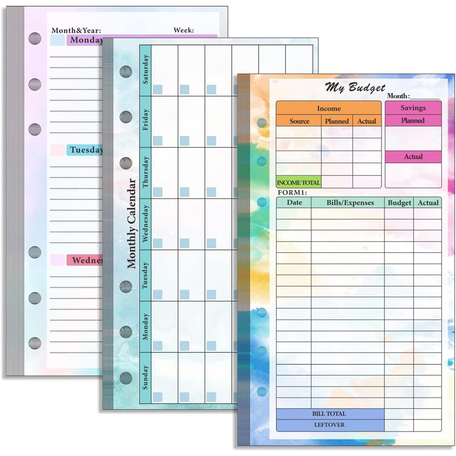 مجموعة من عبوات مجلدات A6 ذات  - مراجعة Planner Weekly Budget وسعره