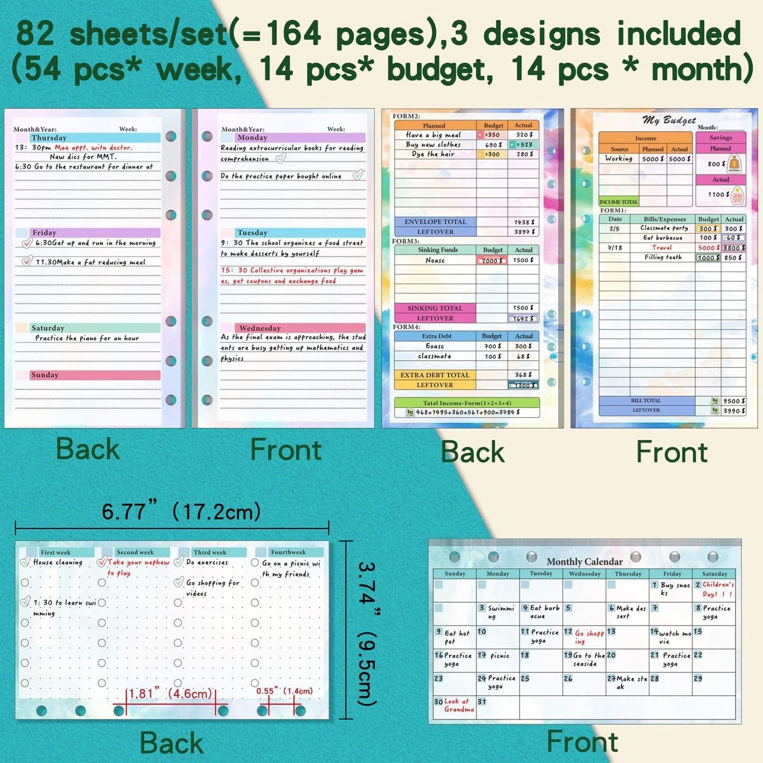 مجموعة من عبوات مجلدات A6 ذات  - مراجعة Planner Weekly Budget وسعره