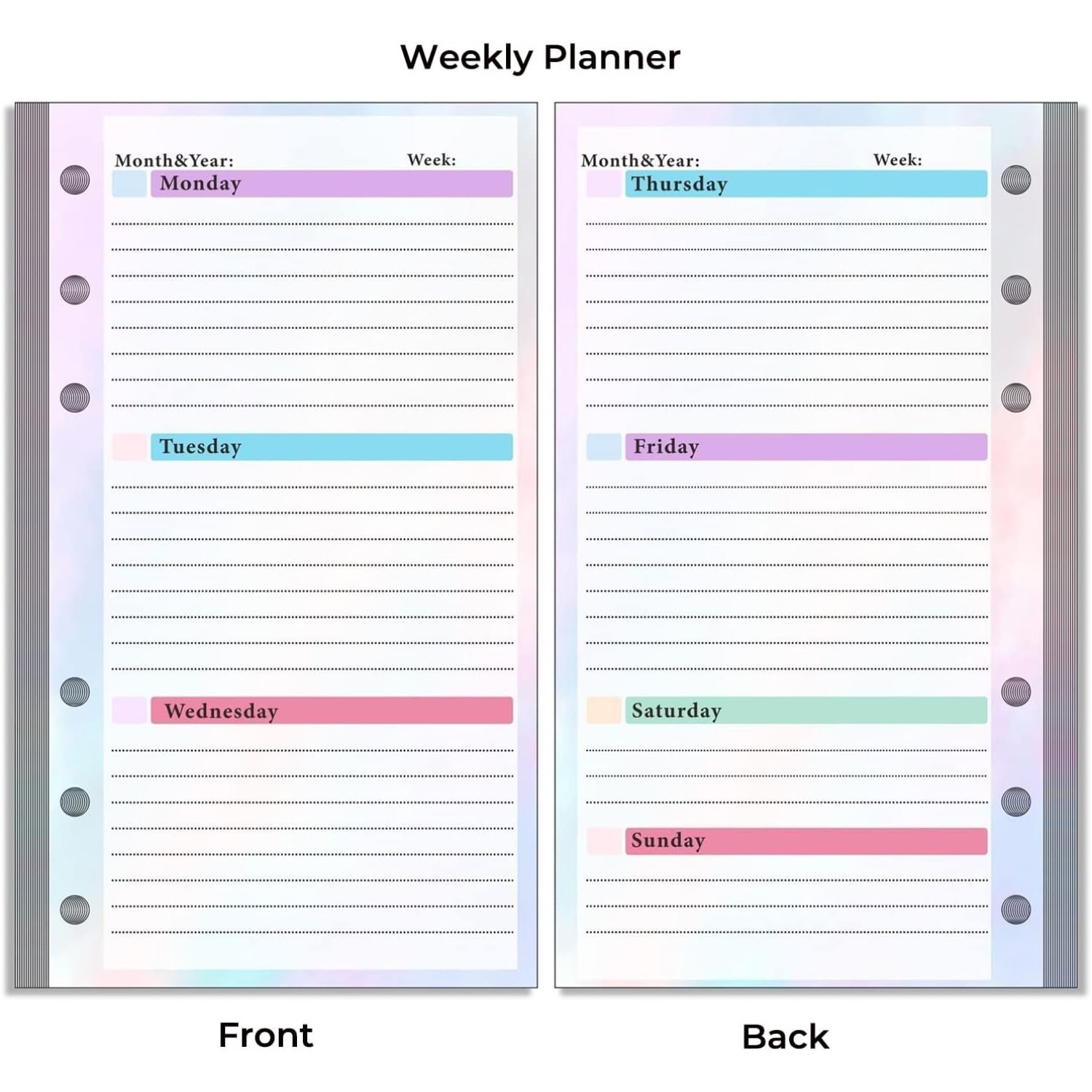 مجموعة من عبوات مجلدات A6 ذات  - مراجعة Planner Weekly Budget وسعره