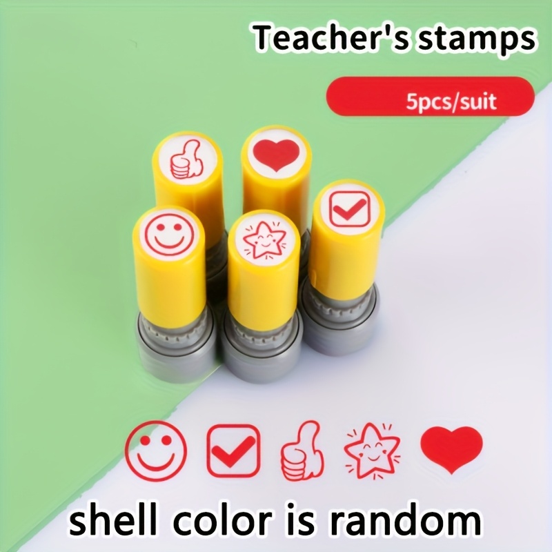 طوابع ملونة للمعلمين 5 قطع ذات - مراجعة Self Inking Stamp وسعره