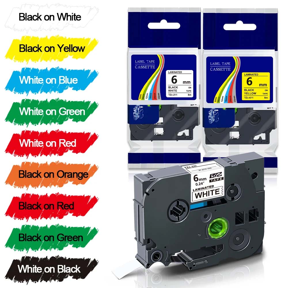 شريط لاصق TZe211 Ptouch مقاس 6 - مراجعة Label Printer Tape وسعره